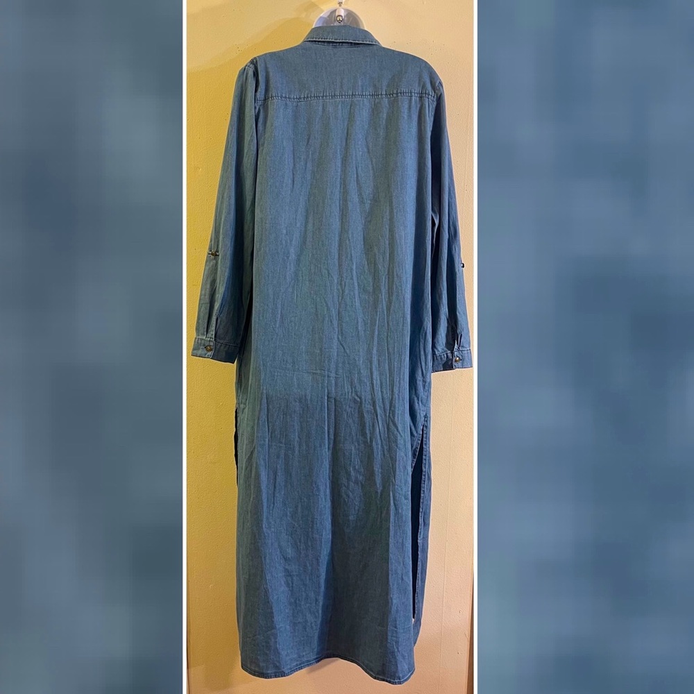 Open Front Maxi Denim Cardigan - Picture 13 of 16